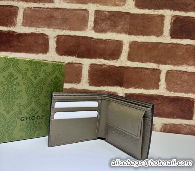 Famous Brand Gucci Mens Jumbo GG Leather Coin Wallet 739479 Grey 2024