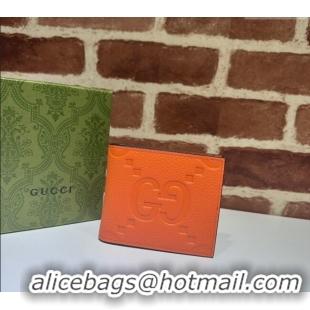 Best Product Gucci Mens Jumbo GG Leather Coin Wallet 739479 Orange 2024