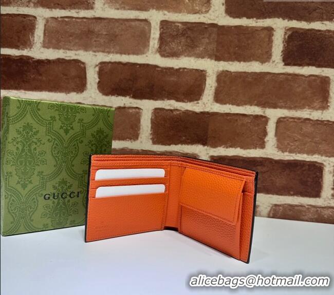 Best Product Gucci Mens Jumbo GG Leather Coin Wallet 739479 Orange 2024