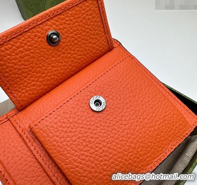 Best Product Gucci Mens Jumbo GG Leather Coin Wallet 739479 Orange 2024