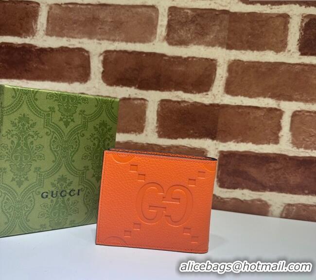 Best Product Gucci Mens Jumbo GG Leather Coin Wallet 739479 Orange 2024