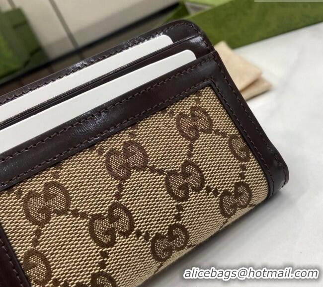 Well Crafted Gucci Luce GG Canvas Mini Zip Wallet 790037 Beige/Brown 2024