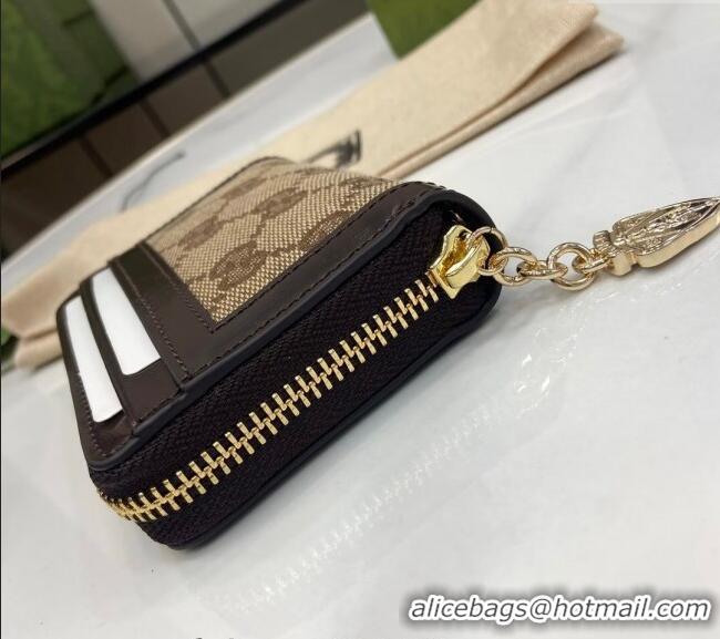 Well Crafted Gucci Luce GG Canvas Mini Zip Wallet 790037 Beige/Brown 2024
