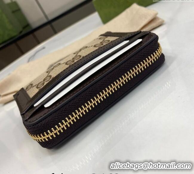 Well Crafted Gucci Luce GG Canvas Mini Zip Wallet 790037 Beige/Brown 2024