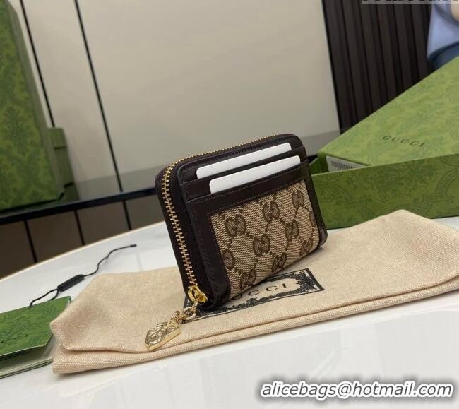 Well Crafted Gucci Luce GG Canvas Mini Zip Wallet 790037 Beige/Brown 2024