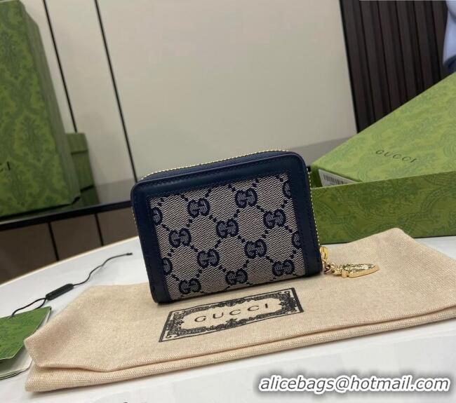 Trendy Design Gucci Luce GG Canvas Mini Zip Wallet 790037 Grey/Blue 2024