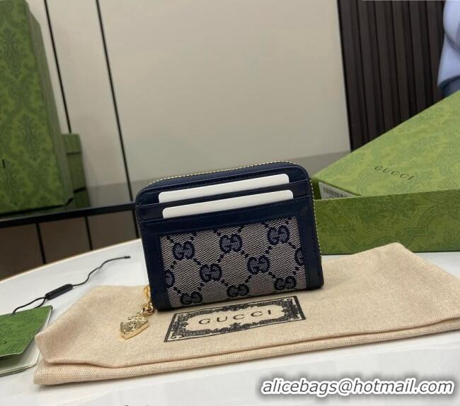 Trendy Design Gucci Luce GG Canvas Mini Zip Wallet 790037 Grey/Blue 2024