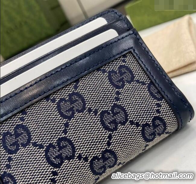 Trendy Design Gucci Luce GG Canvas Mini Zip Wallet 790037 Grey/Blue 2024