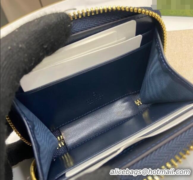 Trendy Design Gucci Luce GG Canvas Mini Zip Wallet 790037 Grey/Blue 2024