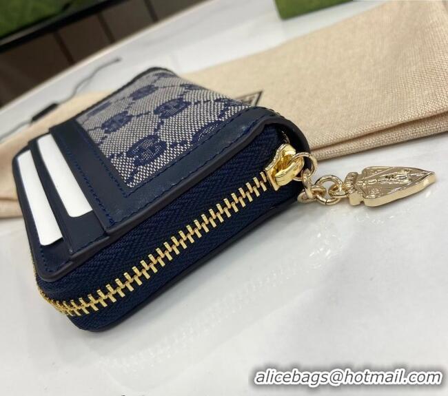 Trendy Design Gucci Luce GG Canvas Mini Zip Wallet 790037 Grey/Blue 2024