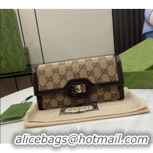 Low Cost Gucci Luce GG Canvas Continental Wallet 790034 Beige/Brown 2024