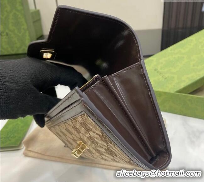 Low Cost Gucci Luce GG Canvas Continental Wallet 790034 Beige/Brown 2024