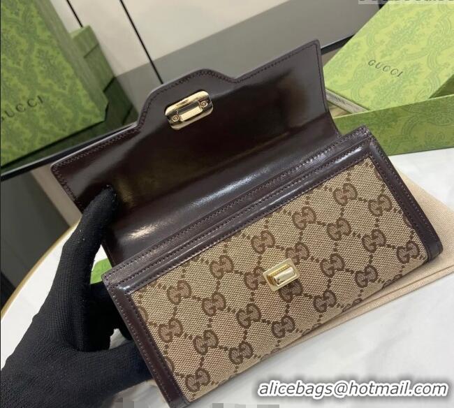 Low Cost Gucci Luce GG Canvas Continental Wallet 790034 Beige/Brown 2024