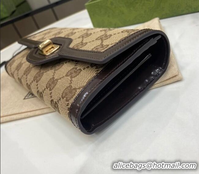 Low Cost Gucci Luce GG Canvas Continental Wallet 790034 Beige/Brown 2024