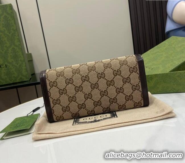 Low Cost Gucci Luce GG Canvas Continental Wallet 790034 Beige/Brown 2024