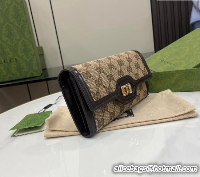 Low Cost Gucci Luce GG Canvas Continental Wallet 790034 Beige/Brown 2024