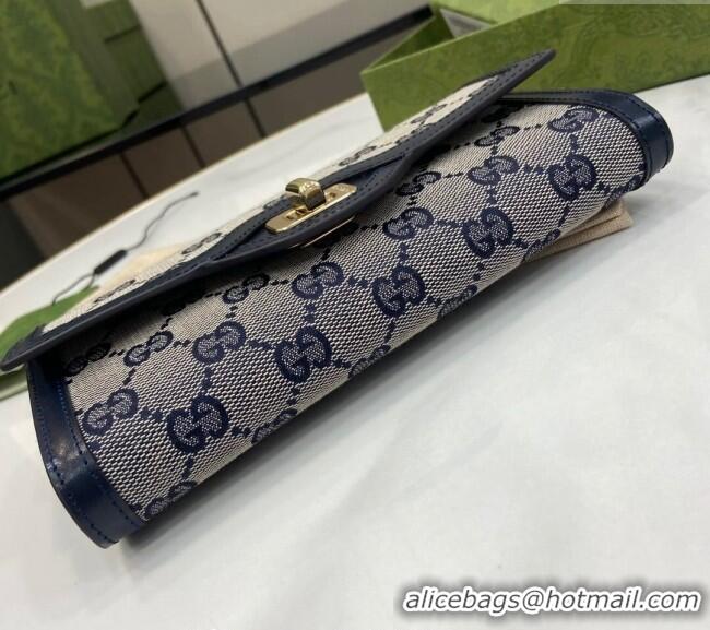 Most Popular Gucci Luce GG Canvas Continental Wallet 790034 Grey/Blue 2024