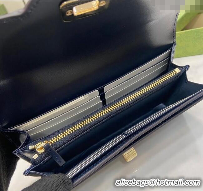 Most Popular Gucci Luce GG Canvas Continental Wallet 790034 Grey/Blue 2024