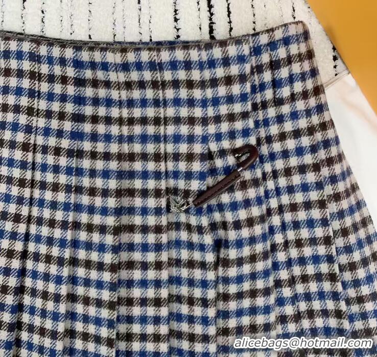 ​Buy Discount Prada Pleated Checked Wool Twill Miniskirt PA8541