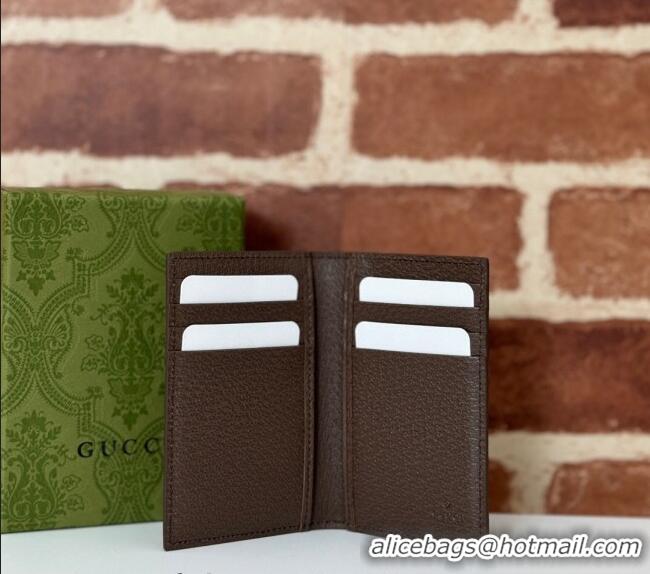 Best Price Gucci Long Card Case with GG Detail 768249 Brown Leather 2024