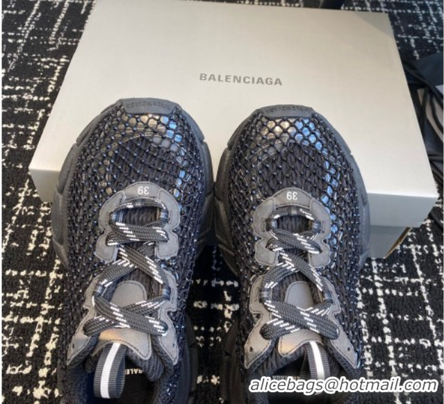 Good Looking Balenciaga 3XL Fishnet Sneakers in Strass Mesh Black 0219076