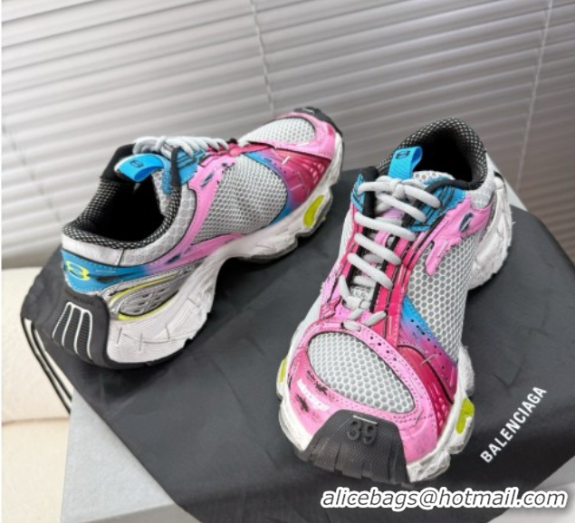 Purchase Balenciaga Stapler Sneakers in Mesh Pink/Grey 0604056