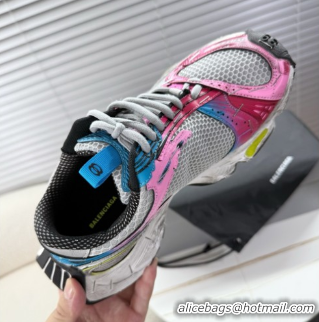 Purchase Balenciaga Stapler Sneakers in Mesh Pink/Grey 0604056