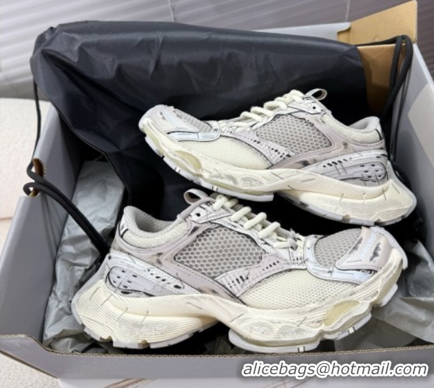 Classic Hot Balenciaga Stapler Sneakers in Mesh White/Grey 0604058