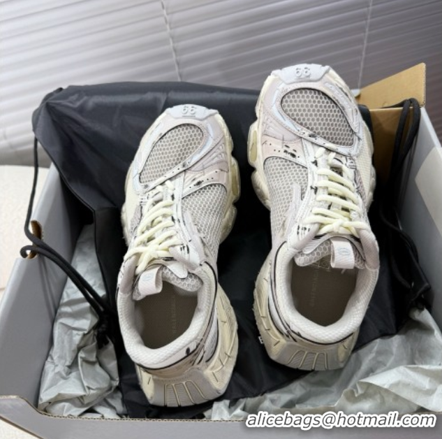 Classic Hot Balenciaga Stapler Sneakers in Mesh White/Grey 0604058