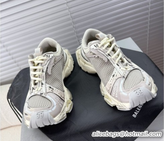 Classic Hot Balenciaga Stapler Sneakers in Mesh White/Grey 0604058