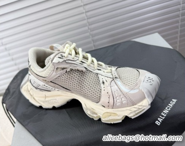 Classic Hot Balenciaga Stapler Sneakers in Mesh White/Grey 0604058