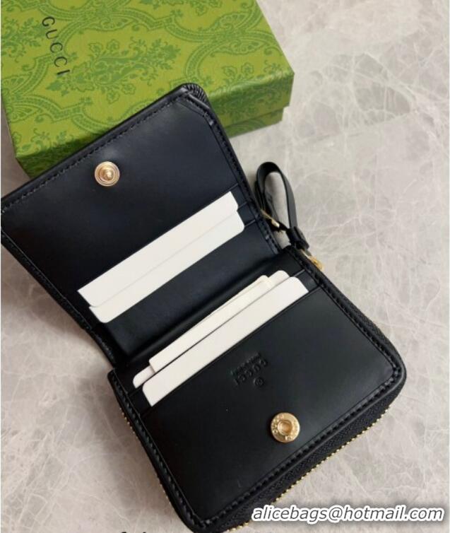 Super Quality Gucci GG Canvas Emblem Small Wallet with Strap 819131 Beige/Black 2024