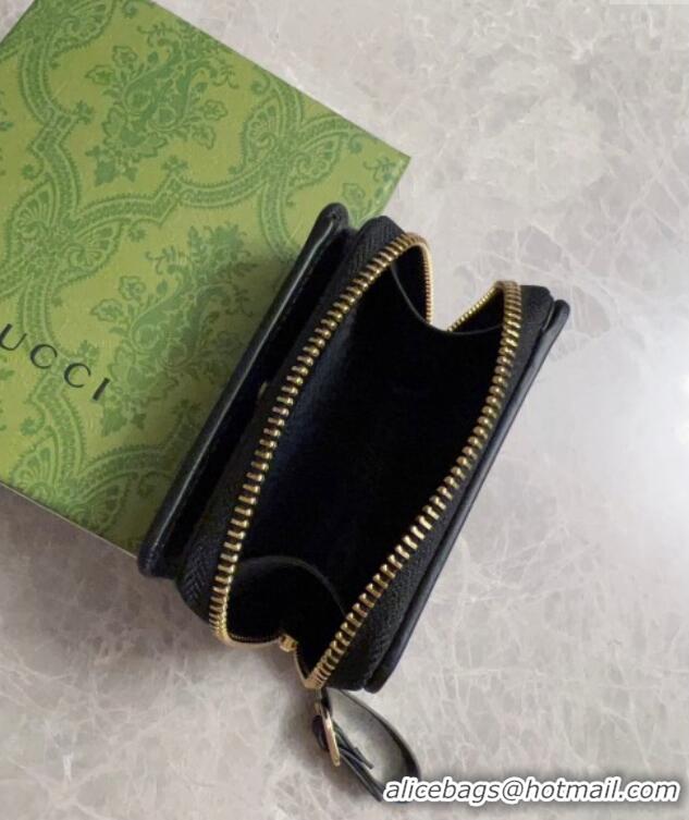 Super Quality Gucci GG Canvas Emblem Small Wallet with Strap 819131 Beige/Black 2024
