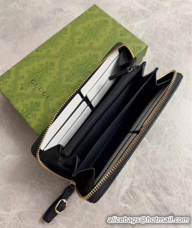 Well Crafted Gucci GG Canvas Emblem Long Wallet with Strap 821803 Beige/Black 2024
