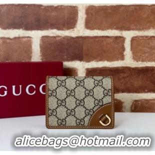 Promotional Gucci GG Canvas Emblem Mini Wallet 820692 Beige/Brown 2024