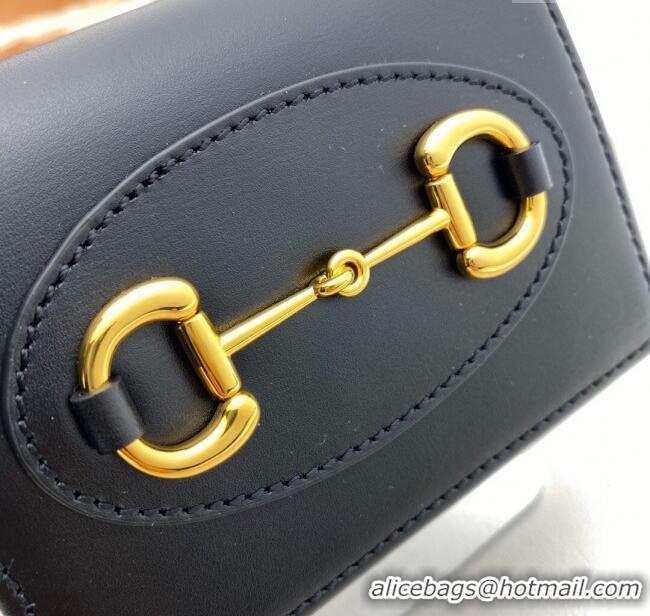 Best Price Gucci Horsebit 1955 Leather Card Case Wallet 621887 Black 2024