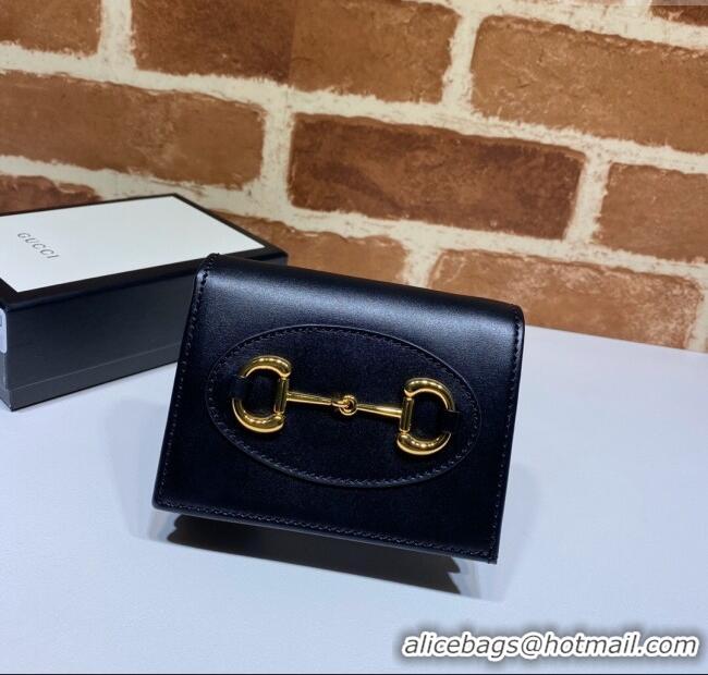 Best Price Gucci Horsebit 1955 Leather Card Case Wallet 621887 Black 2024