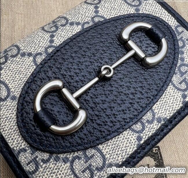 Grade Design Gucci Horsebit 1955 GG Canvas Card Case Wallet 621887 Blue 2024