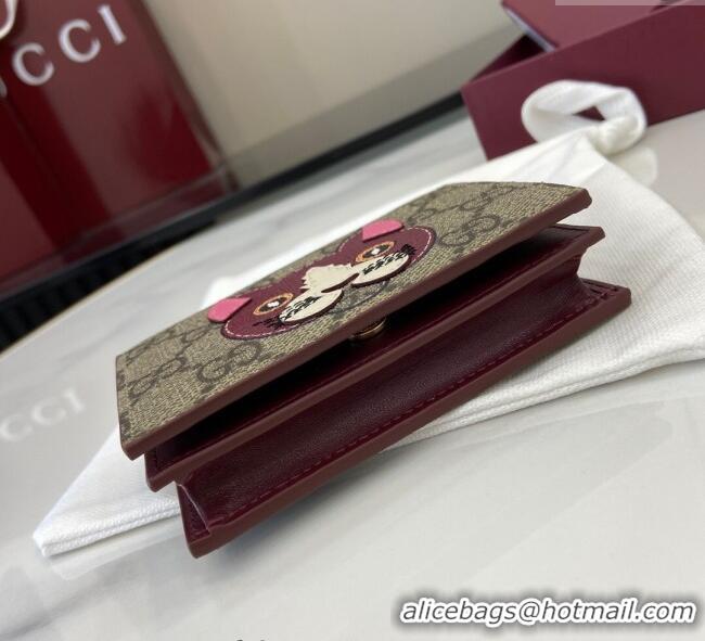 Best Price Gucci GG Canvas Mini Compact Wallet with Cat Detail 818767 Cat 2025