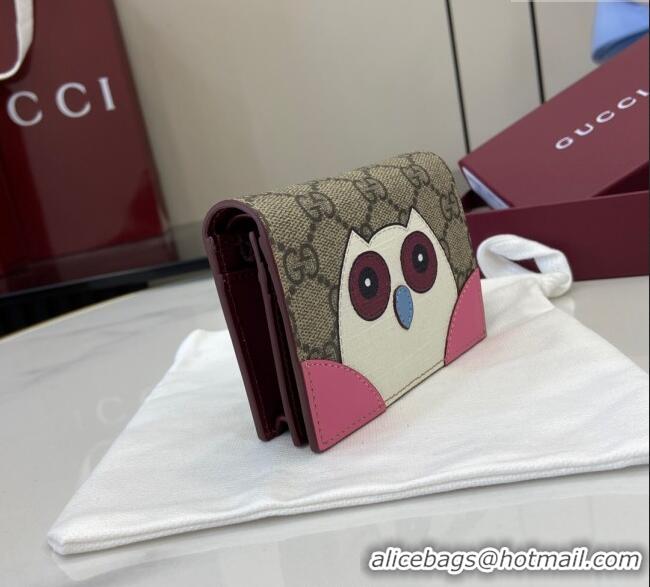 Well Crafted Gucci GG Canvas Mini Compact Wallet with Owl Detail 818767 2025