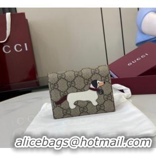 New Fashion Gucci GG Canvas Mini Compact Wallet with Dog Detail 818767 2025
