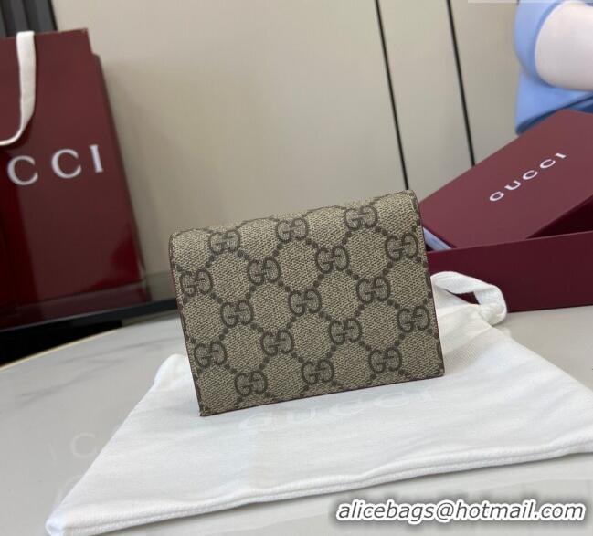 New Fashion Gucci GG Canvas Mini Compact Wallet with Dog Detail 818767 2025