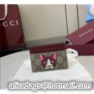 Buy Discount Gucci Bi-Color GG Canvas Card Case Wallet with Cat Detail 818769 2025