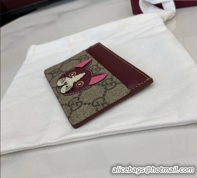 Buy Discount Gucci Bi-Color GG Canvas Card Case Wallet with Cat Detail 818769 2025