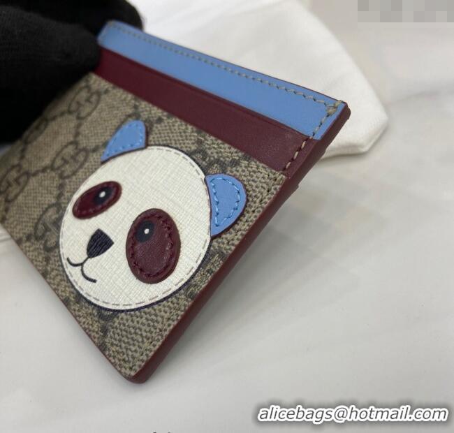 Shop Discount Gucci Bi-Color GG Canvas Card Case Wallet with Panda Detail 818769 2025