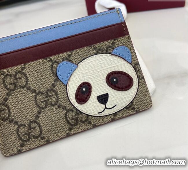 Shop Discount Gucci Bi-Color GG Canvas Card Case Wallet with Panda Detail 818769 2025