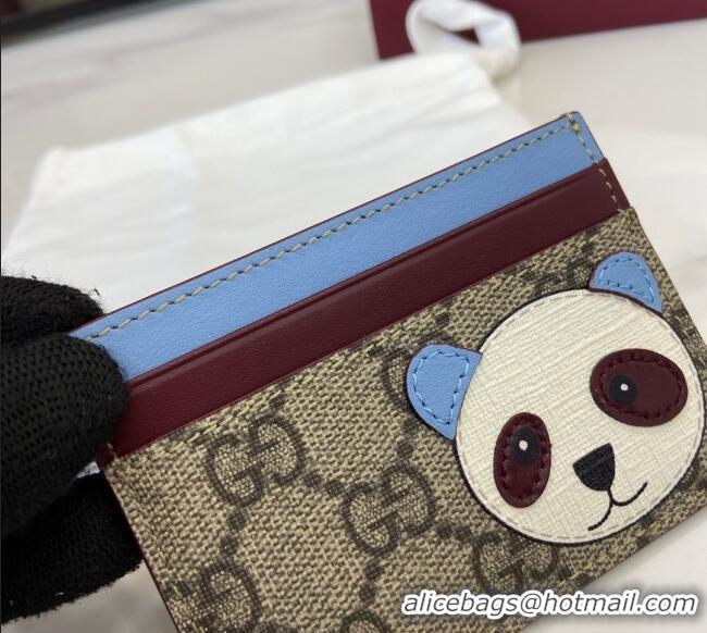 Shop Discount Gucci Bi-Color GG Canvas Card Case Wallet with Panda Detail 818769 2025