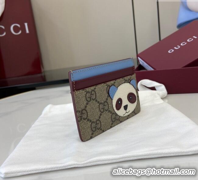 Shop Discount Gucci Bi-Color GG Canvas Card Case Wallet with Panda Detail 818769 2025