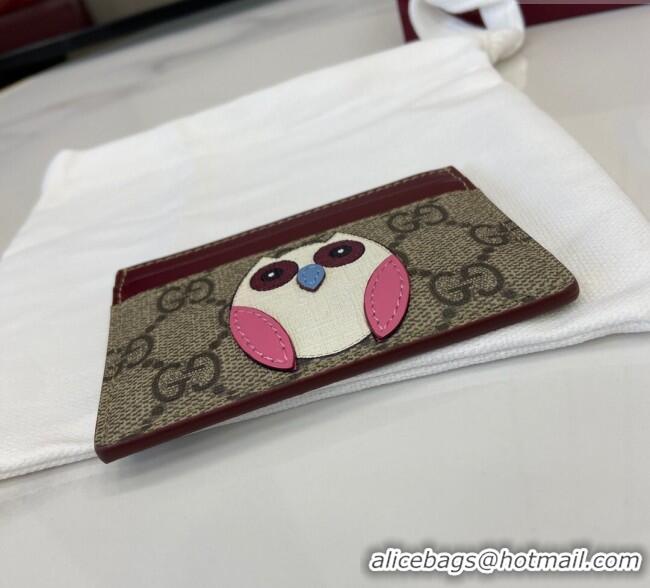 Good Taste Gucci Bi-Color GG Canvas Card Case Wallet with Owl Detail 818769 2025