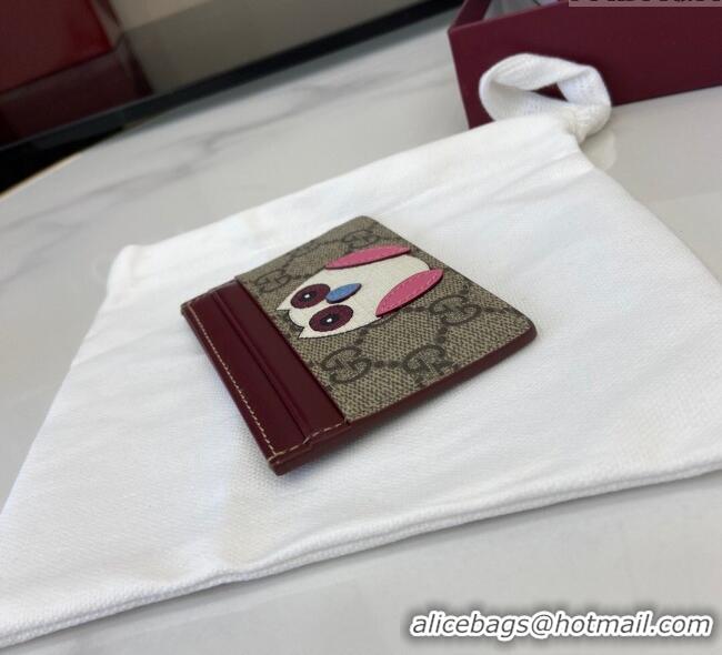 Good Taste Gucci Bi-Color GG Canvas Card Case Wallet with Owl Detail 818769 2025